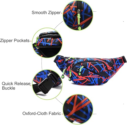 Miniatura 4 de Riñonera de los años 80 y 90 para mujeres y hombres, diseño retro fresco, bolsa cruzada con cinturón ajustable, bolsa de cintura para correr,