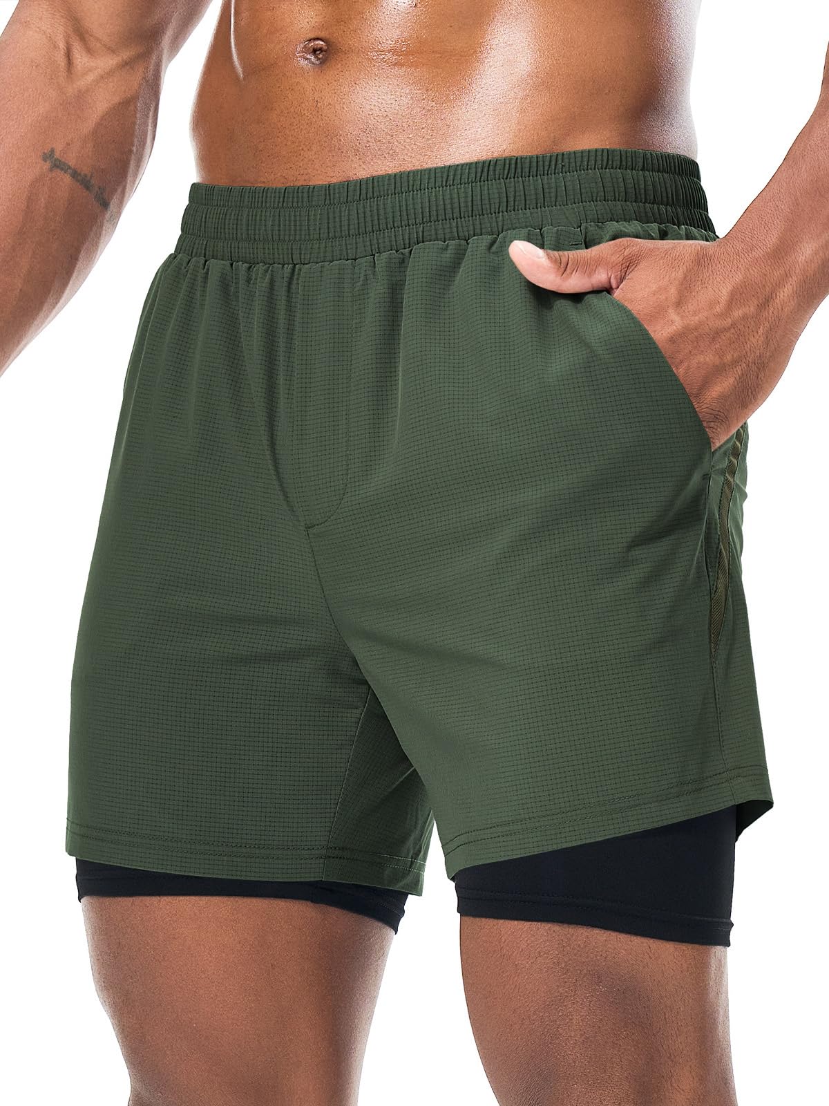 Danfiki Badehose Herren mit Meshfutter Kompression Liner 2 i