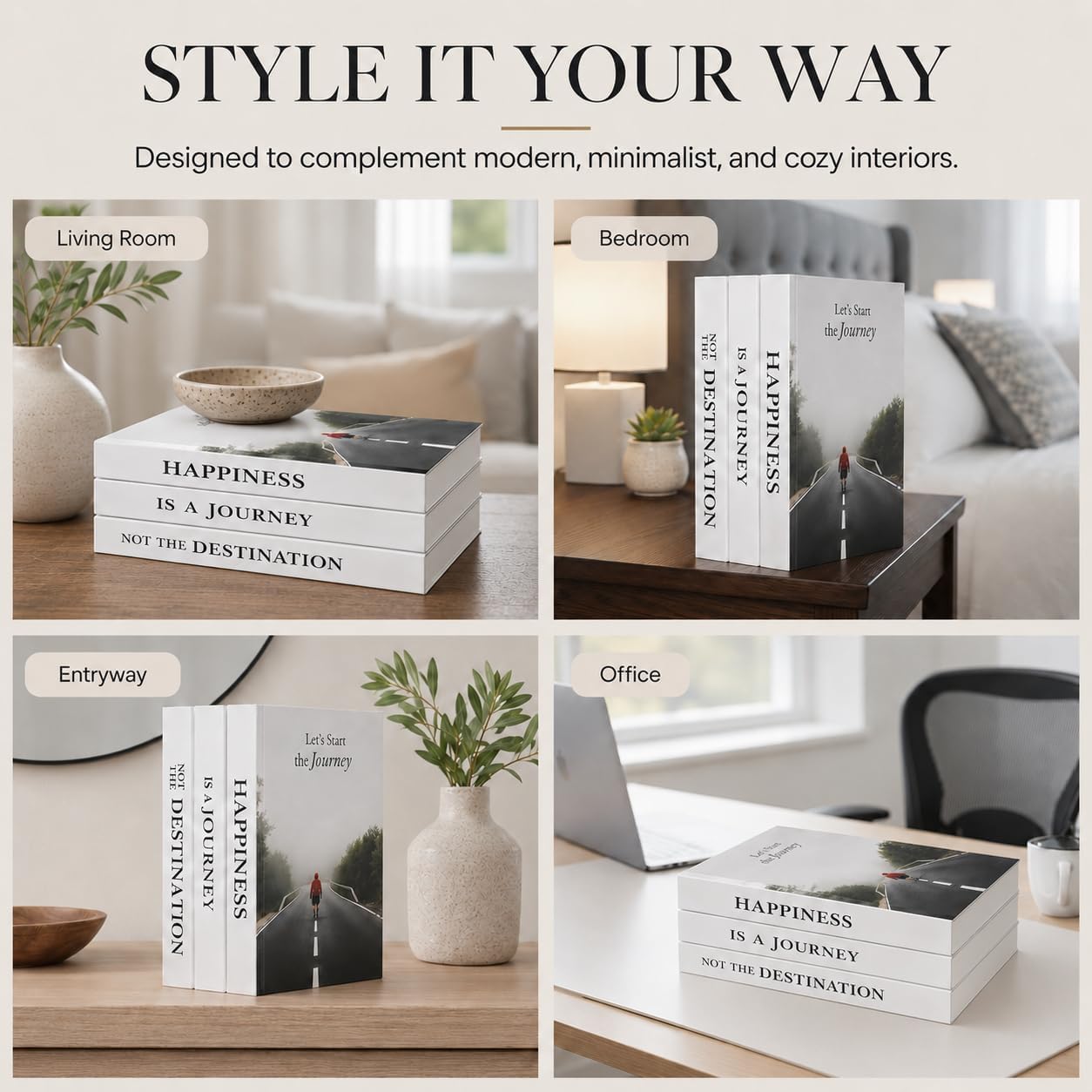 Decorative Books for Home Decor Set of 3 - Faux Books with Hidden Storage - Hardcover Coffee Table Book Decor for Bookshelf, Living Room and Bedroom image 5