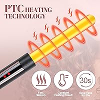 Vista 3 de Juego de rizador 5 en 1, varita rizadora con 3 barriles y 4 rizadores intercambiables, rizador de pelo de doble voltaje con control de temperatura