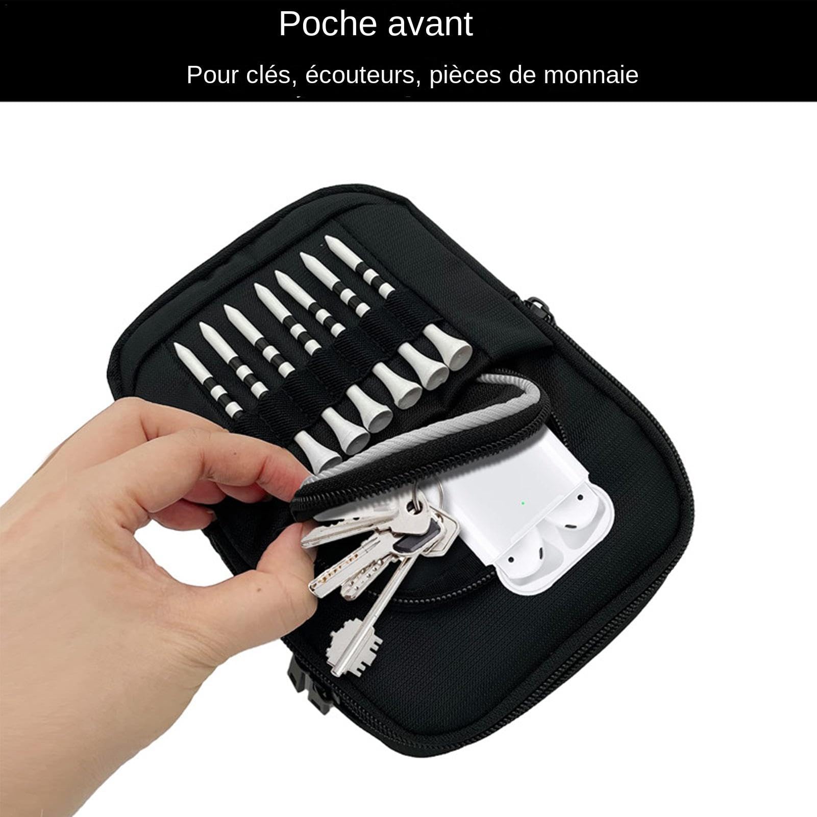 Sac pour balle de golf, pochette pour balle de golf | Organisateur de sac de golf Pochette pour objets de valeur de golf,Pochette pour balle de golf, sac organisateur de tee-shirt de golf, pochette po