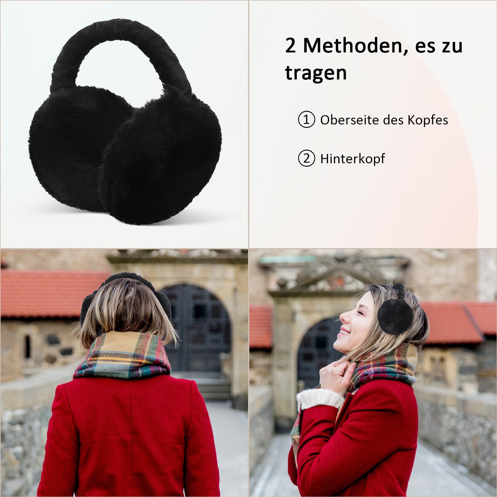 Apricitie Winter Ohrenwärmer Faltbare Ohrenschützer Verstellbarer Plüsch Ohrenschützer Warme Earmuffs Ear Muffs Ear Warmers Kälteschutz Winterzubehör für Damen Herren