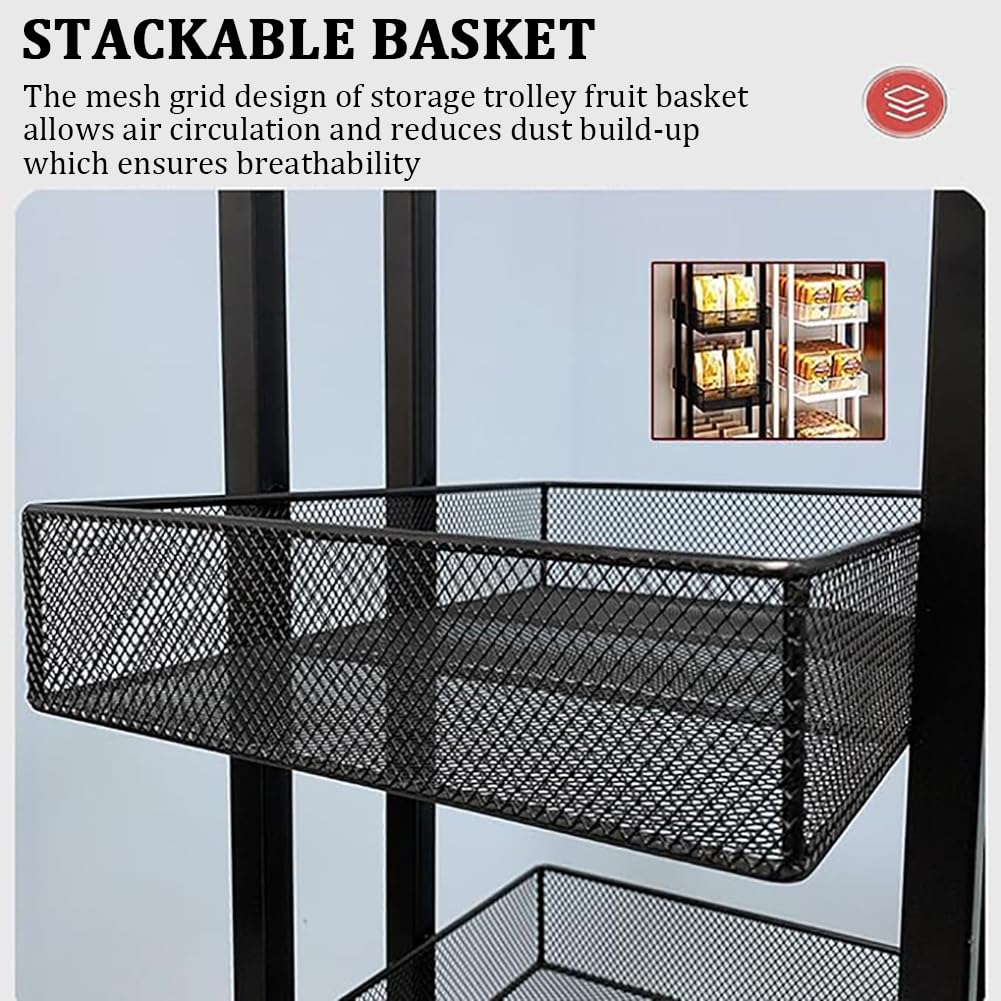Estante De Exhibición De Dulces con 4 Ruedas, Estante para Bocadillos Y Papas Fritas, Carrito De Metal para Almacenar Alimentos, Carrito De Oficina Y Tienda.,Bl30×w35×h155cm
