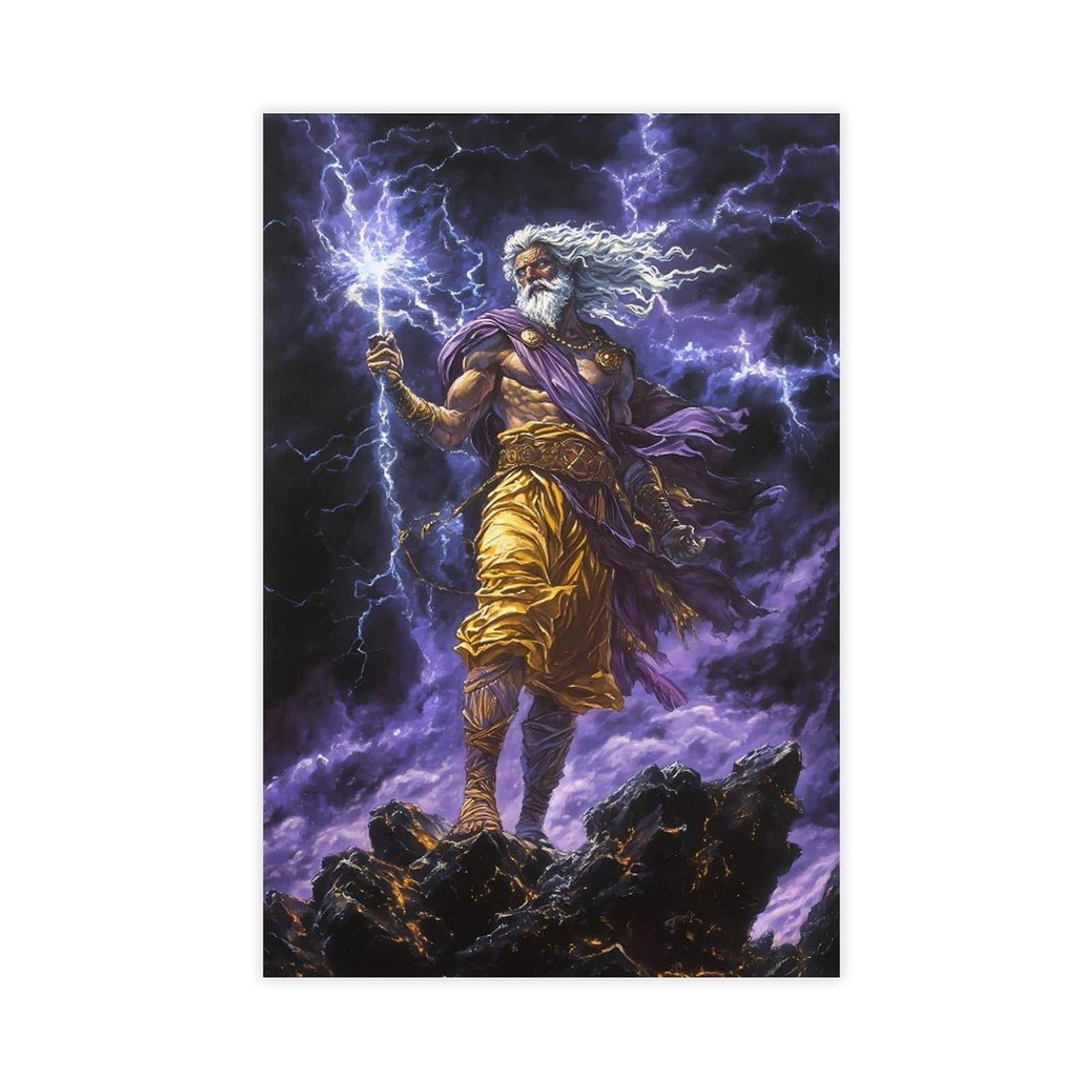 NFFBGFD Zeus Premium Canvas Poster Wall Art Print Picture Paintings 08x12inch(20x30cm)