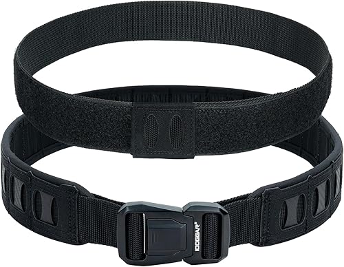 IDOGEAR SPORTS Cinturón táctico resistente MOLLE de liberación rápida con 1.5 "/2 "exterior interior para hombres al aire libre Paintball Airsoft