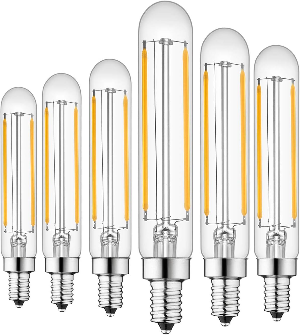Rayhoo E12 Dimmable LED Candelabra Light Bulbs 4W 110V Edison Light Bulb, T20 Tubular Shape, 400LM, 40W Incandescent Replacement, 2700K Warm White, 6-Pack