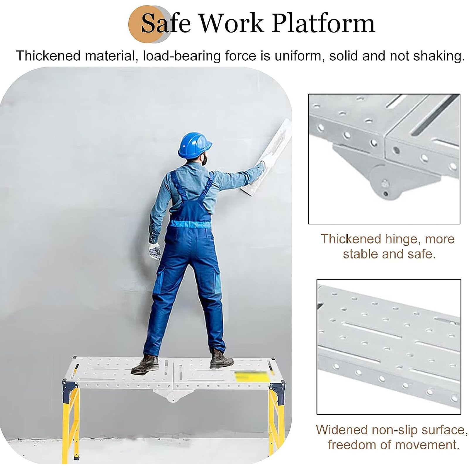 140cm Plataforma de Trabajo Portátil Multifuncional, plataforma de trabajo plegable, Plataforma de Trabajo Ajustable, Andamio de Aluminio Resistente