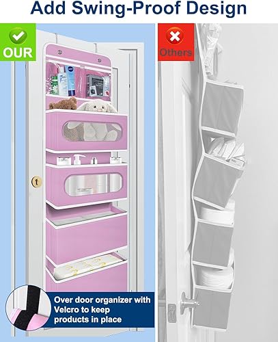 Miniatura 4 de Organizador sobre la puerta, organizador colgante de puerta con 2 pequeños de PVC y 4 bolsillos grandes detrás de la puerta, organizador de