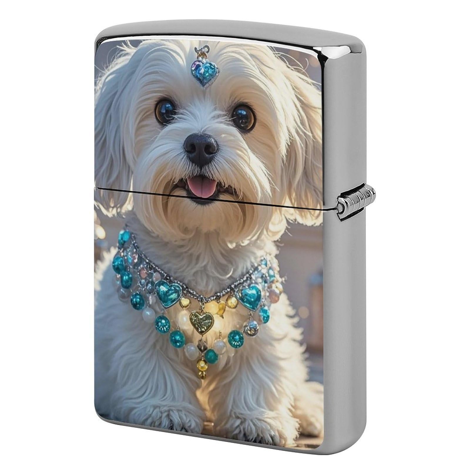 Lovely Maltese Dog Lighter Case for Men, Personalized Lighter Cover for Valentine's Day Gifts, Flip-Top Lighters Shell for Outdoor, Portable Lighters Protective Sleeve