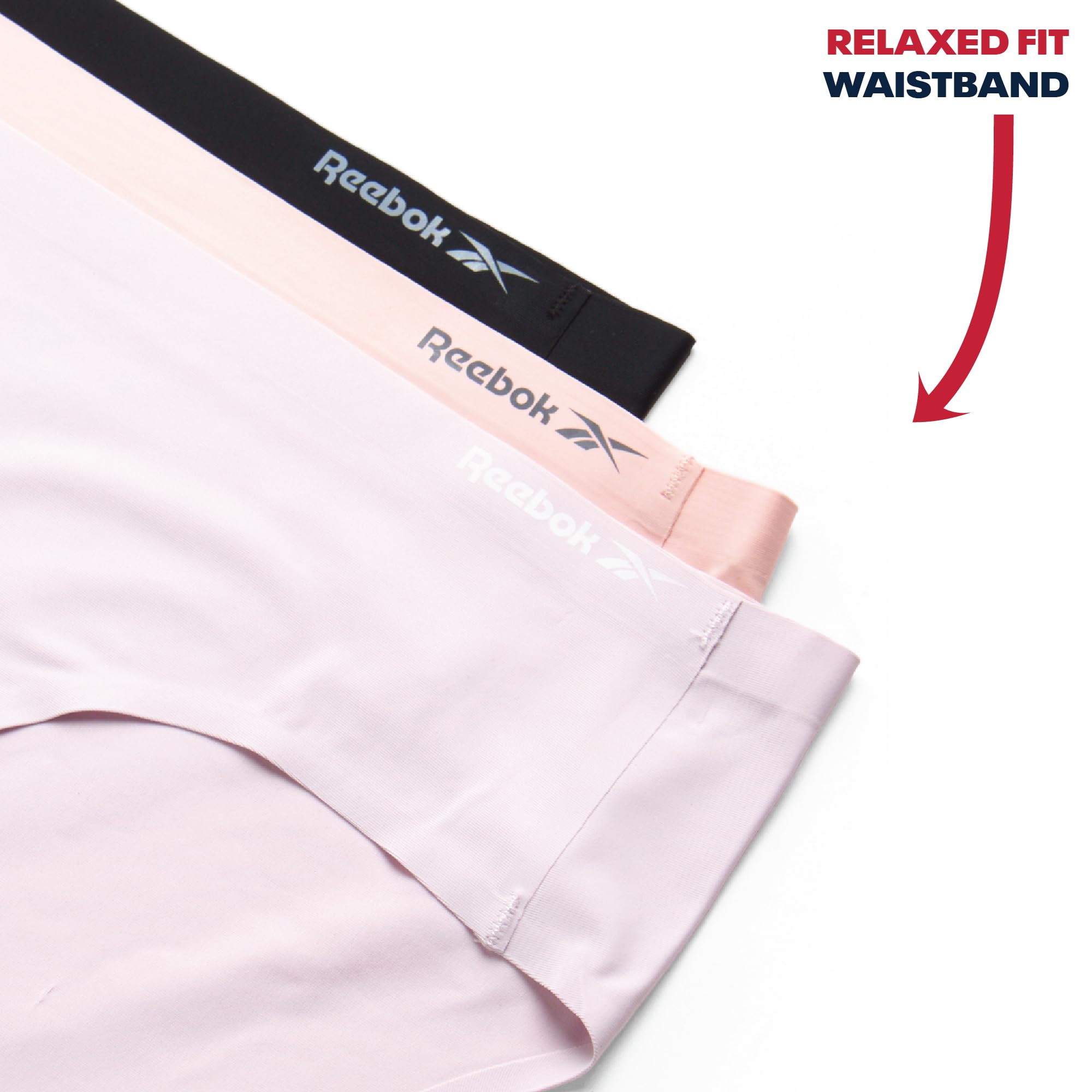 Reebok Lot de 3 culottes hipster invisibles pour femme