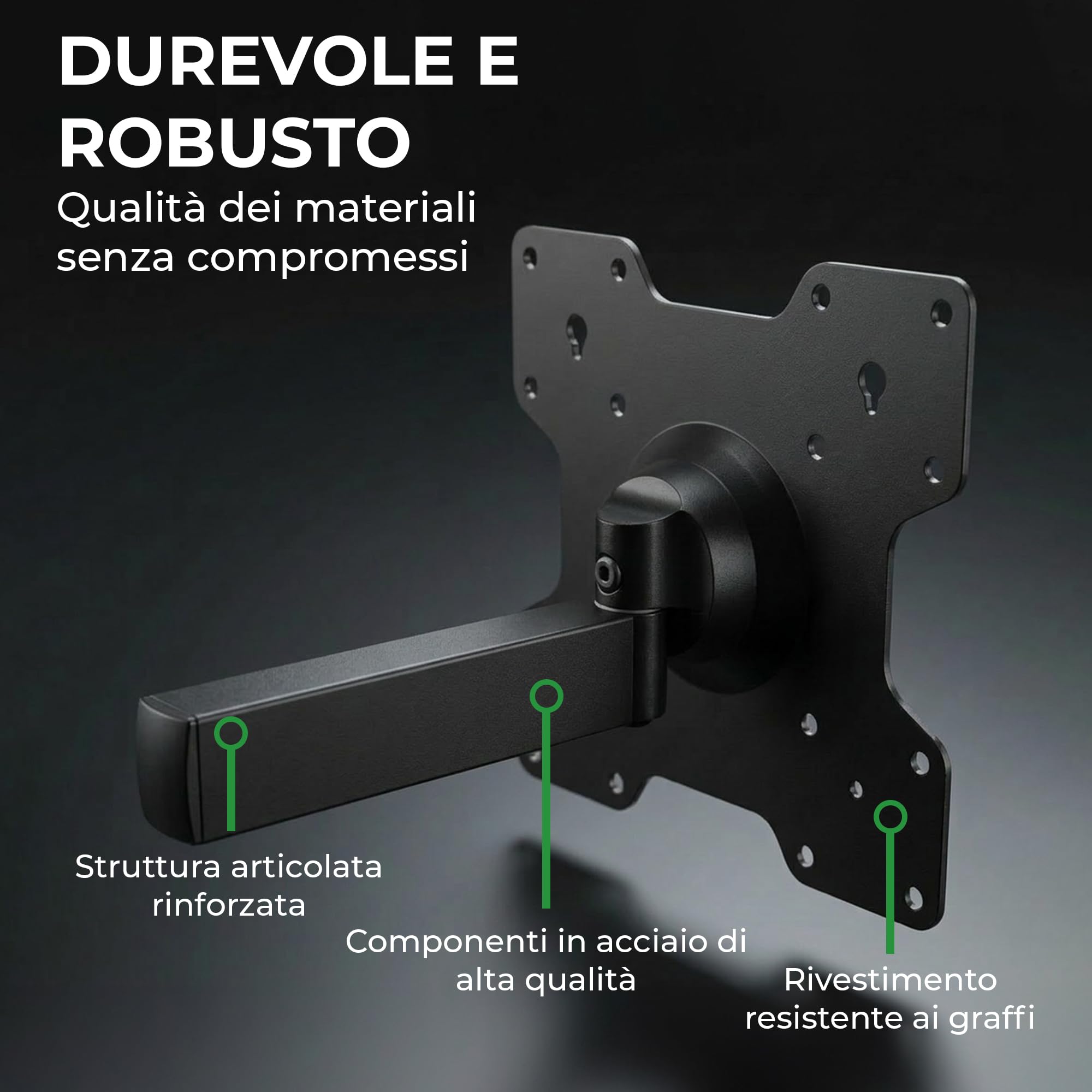 Axis XL 108,5 cm Supporto TV Parete per 50–75 Pollici – Braccio TV Extra Lungo fino a 108,5 cm, Girevole, Inclinabile e Rotazione, Portata 25 kg, VESA fino a 200x200 mm