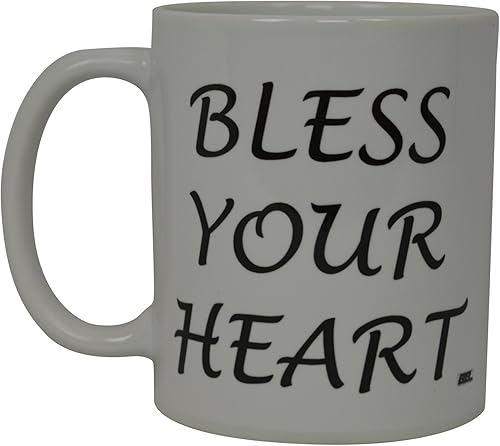 Rogue River Tactical Taza de café divertida con texto en inglés "Bless Your Heart", gran idea de regalo para hombres, mujeres, oficina, trabajo,