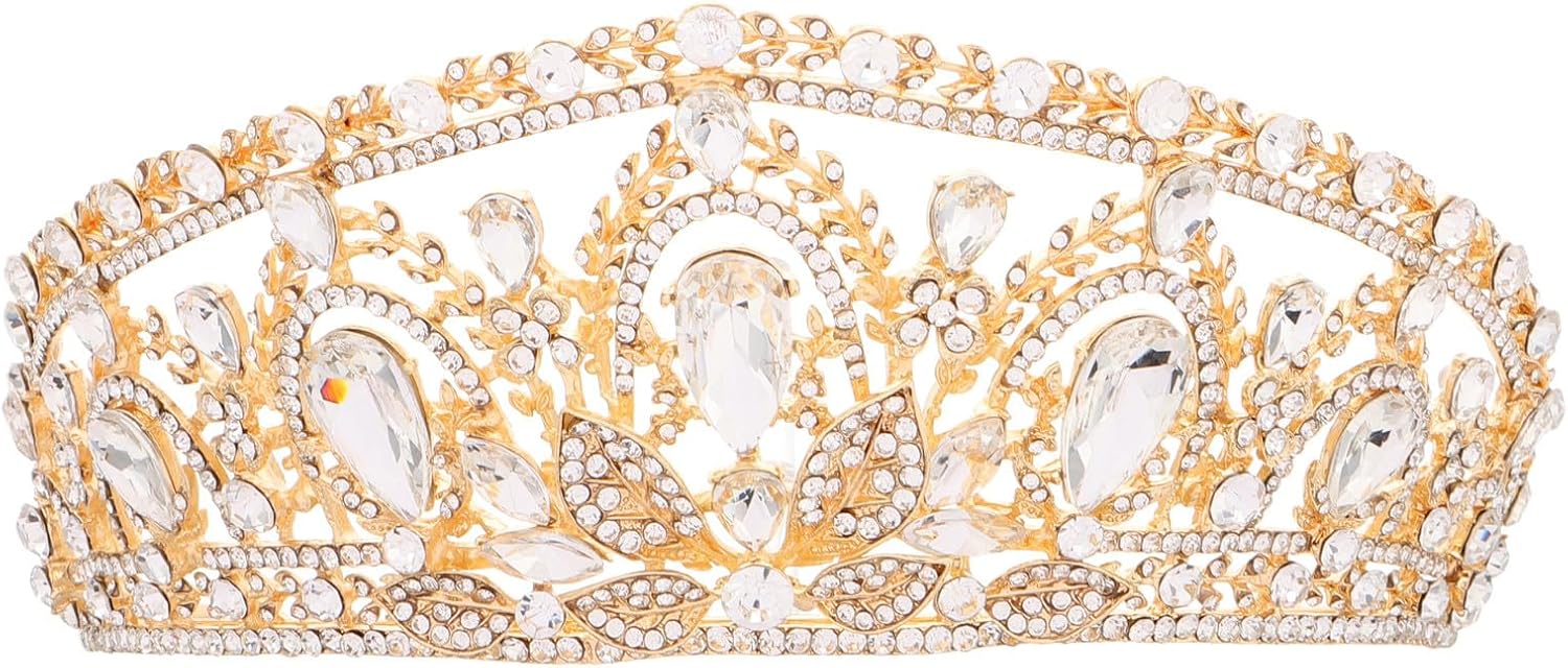 Crystal Rhinestone Wedding Crown Headband for Women with Adjustable Fit and Elegant Design, Birthday Tiara and Bridal Hair Accessory for Special Occasions