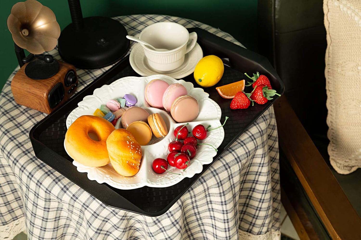 Plastic Fast Food Tray,16.7 by 11.8-Inch,Set of 12 (Black) - Image 7