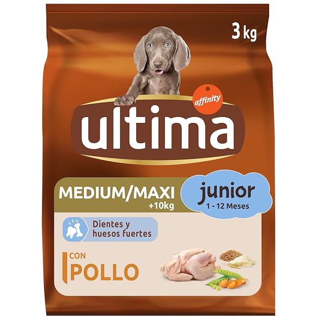 Foto 2 de 4 de Ultima - Pienso para perros cachorros Ultima Junior Medium-Maxi pollo y arroz