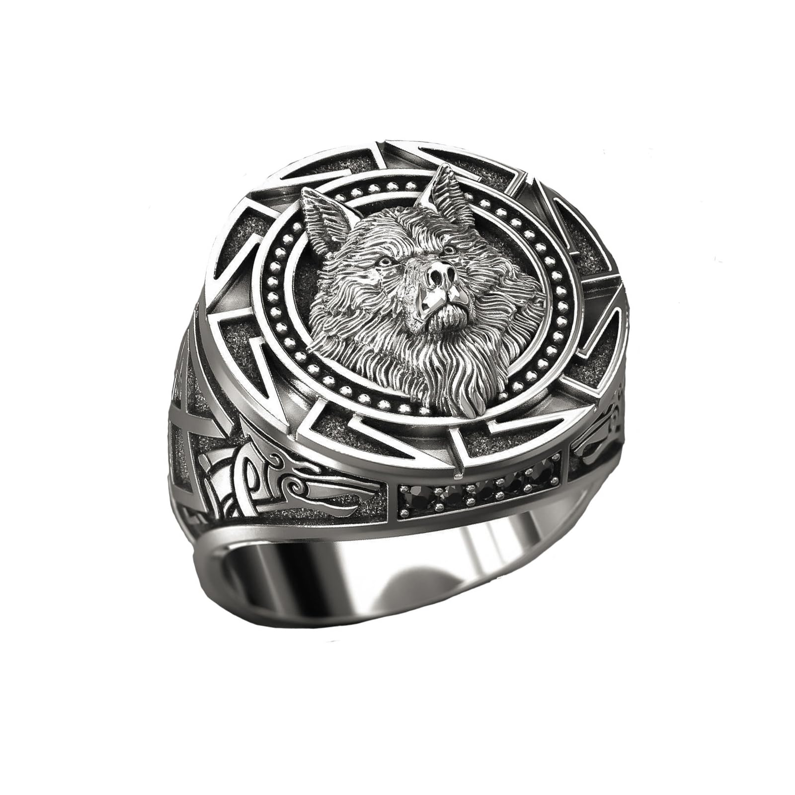 MAGIIE Anillo de Acero Inoxidable para Hombre,Anillo Vintage de Hip Hop Rock,Anillo del Guerrero Anillos Hombre Grandes