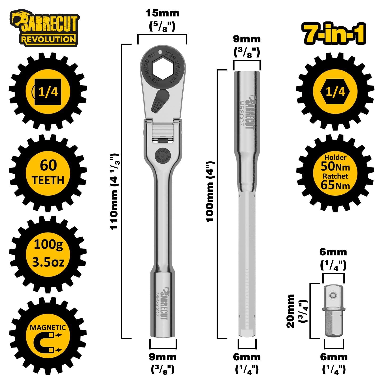 SabreCut 1 x MRSC07 7-in-1 Flex Head 6.3mm 1/4
