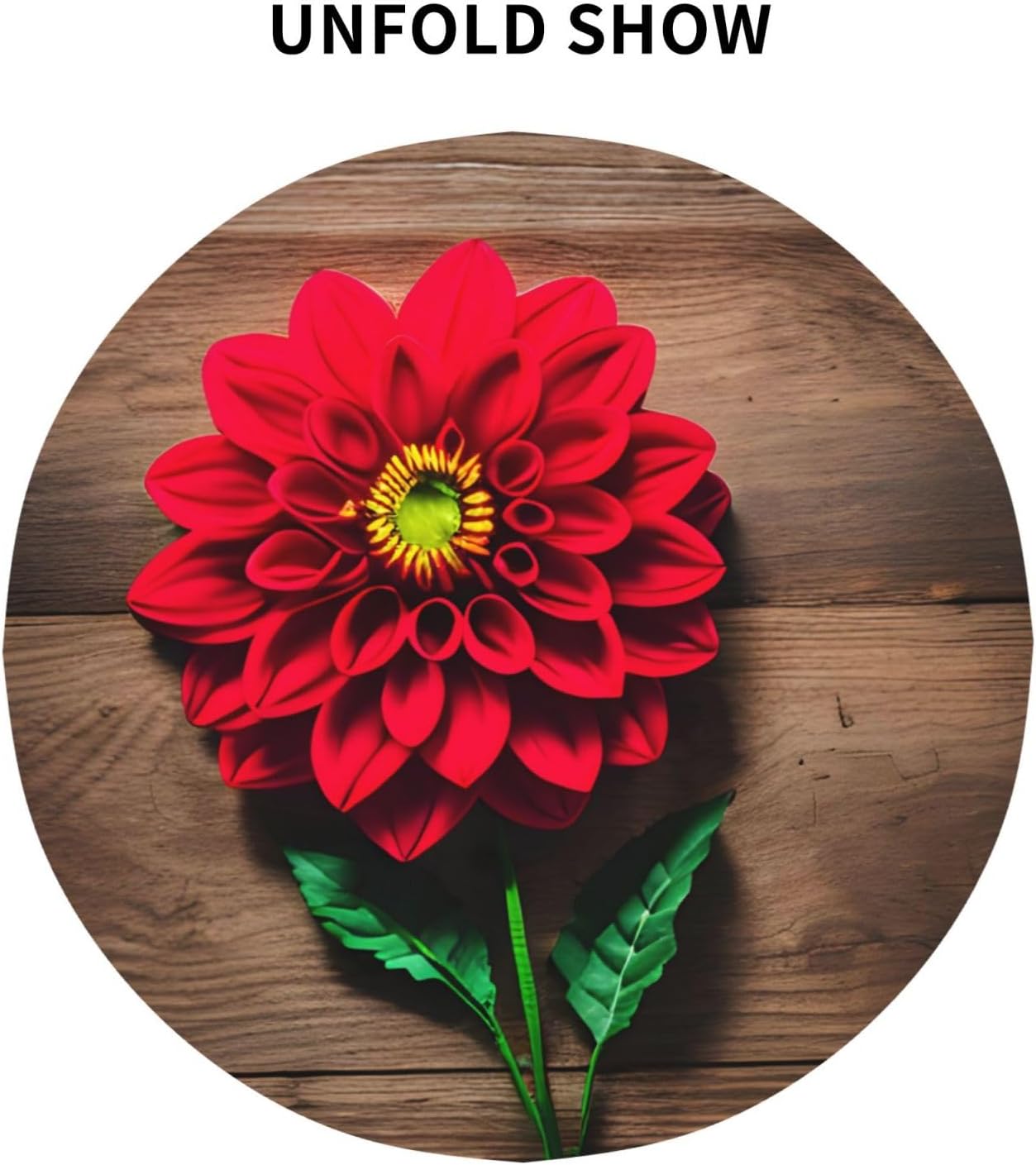 Wooden Board Retro Flower Red Dahlia Print Wrinkle Free Dining Table Cover for Birthday Party Farmhouse Tablecloths Up to 60 x 60 Inches