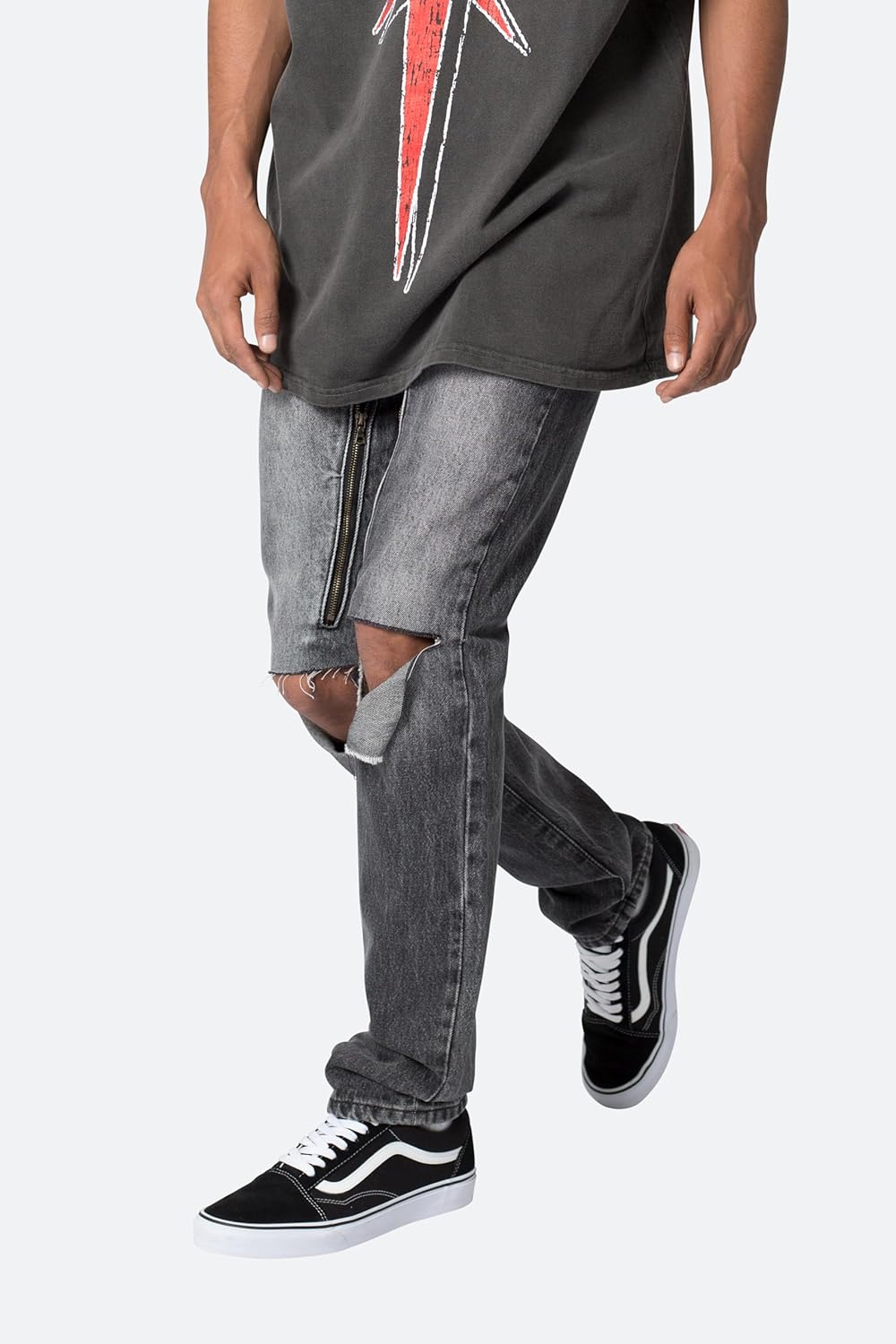 mnml Mens Mnml D530 Zipper Straight Denim - Image 5