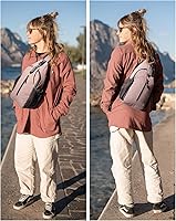 Vista 20 de Waterfly - Mochila cruzada tipo bandolera para viajes y caminatas, bolsa de pecho, Gris, talla única