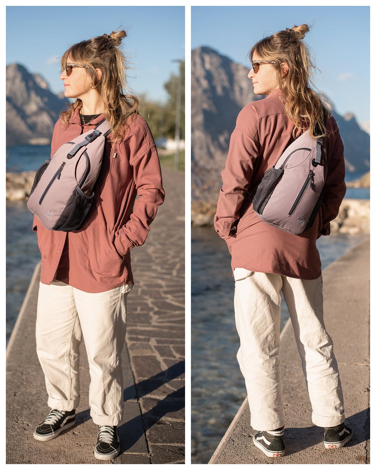 WATERFLY Crossbody Sling Backpack Sling Bag Travel Hiking Daypack view 2