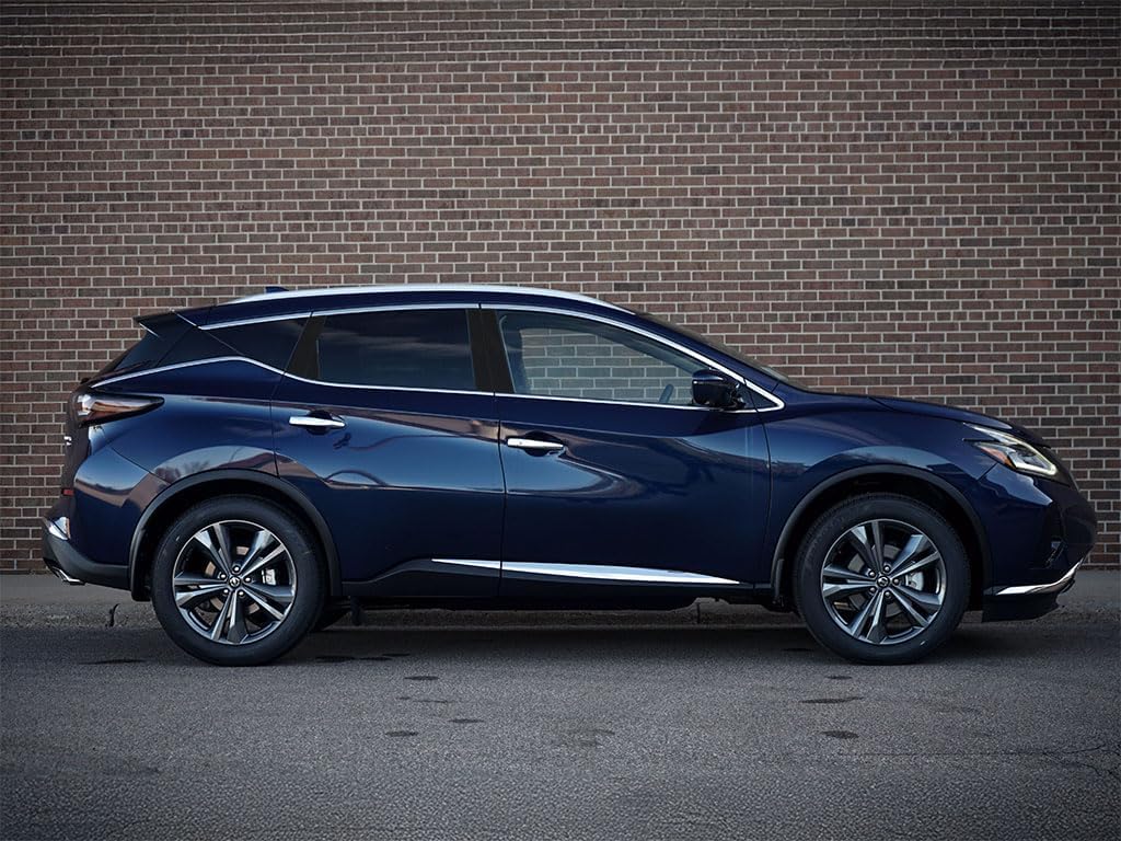 Rvinyl Pillar Post Window Trim Compatible with Nissan Murano 2015-2023 - Gloss (Black)