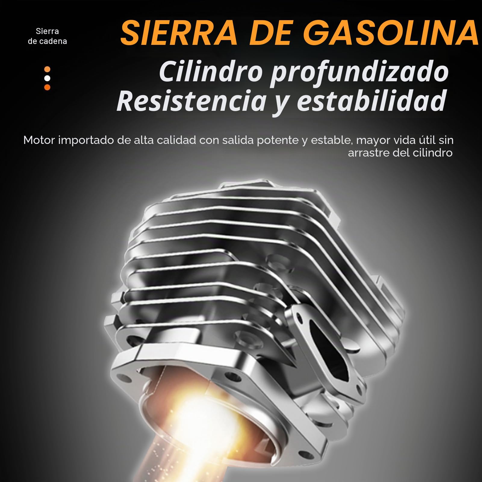 Motosierra de gas de 58 cc, motosierras de gas de 20 pulgadas con mango superior con engrasador automático, tanque de combustible de 550 ml, motosierra de gasolina de alto rendimiento de 2