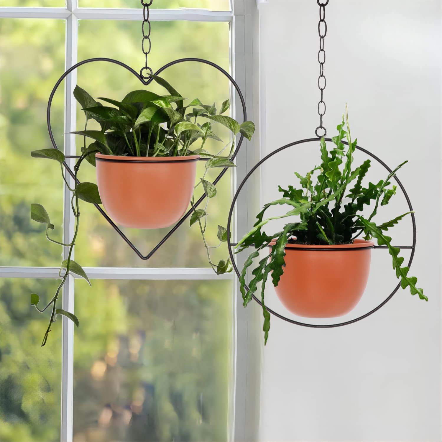 RISEON - Colgador De Metal Bohemio Para Plantas, Maceta Colgante Geométrica  De Metal, Maceta Moderna, Soporte Para, image size:1499x1499