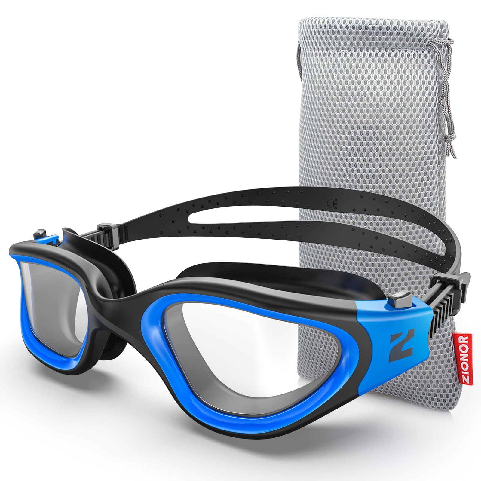 ZIONOR Optische Schwimmbrille, G1MS Auslaufsicher & Anti-Beschlag Profi Korrekturglas Schwimmbrillen mit Sehstärke/Dioptrien, UV-Schutz für Herren Damen (-2,0 bis -7,0)