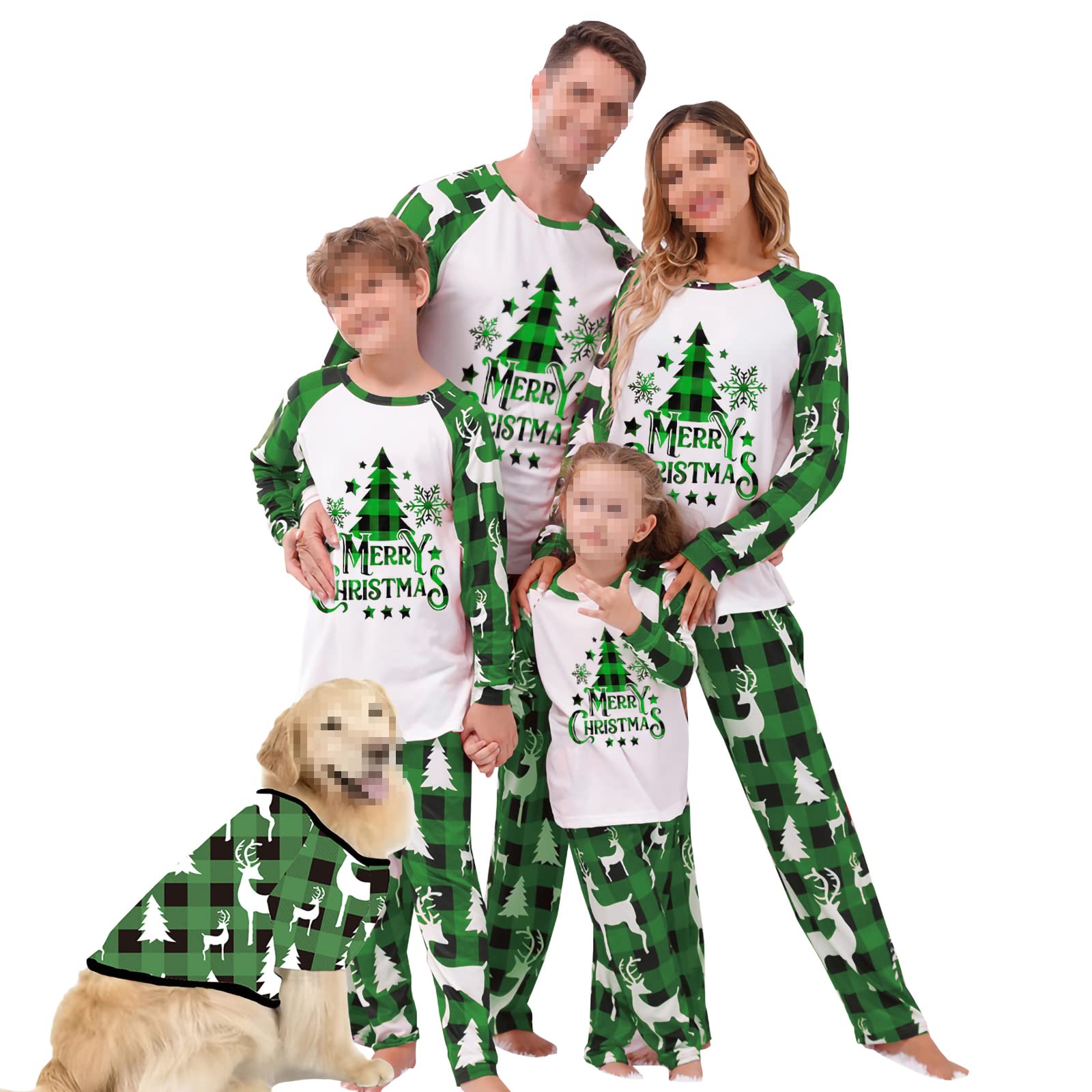 LWXQWDS Christmas Pajamas for Family Christmas Pjs Matching Sets for Adults Kids Baby Dog Holiday Xmas Sleepwear Set