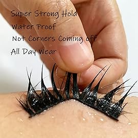 False Eyelash Glue Super Strong Hold Clear Eyelash Adhesive Waterproof Lash Glue Latex-Free Suitable for Sensitive Eyes (2 Pack Clear)