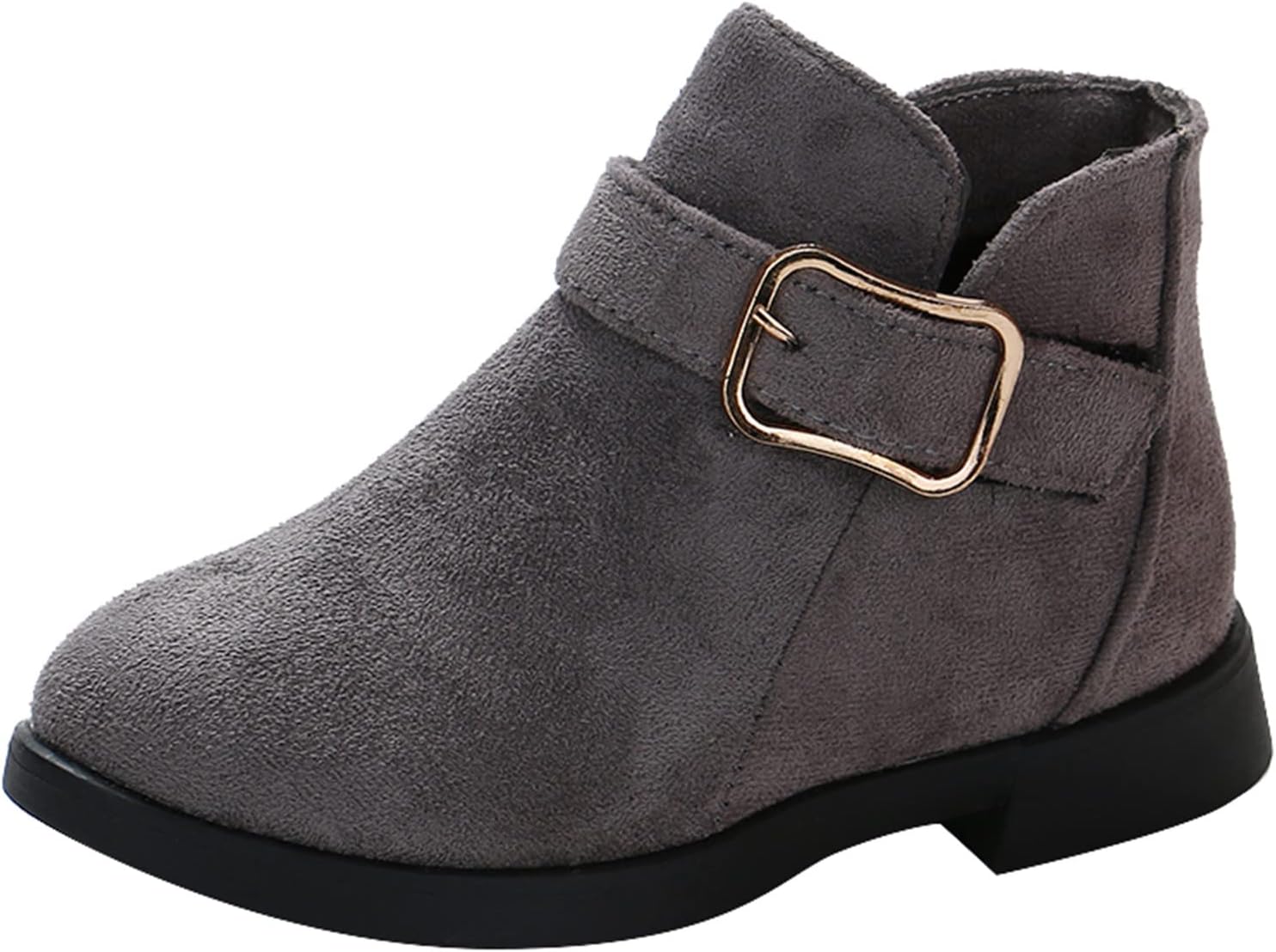 Girls Shoes Fashion Solid Color Short Boots Non Slip Breathable Nude Women Boots Toddler House Slippers (Grey, 11-11.5 Years Big Kids)