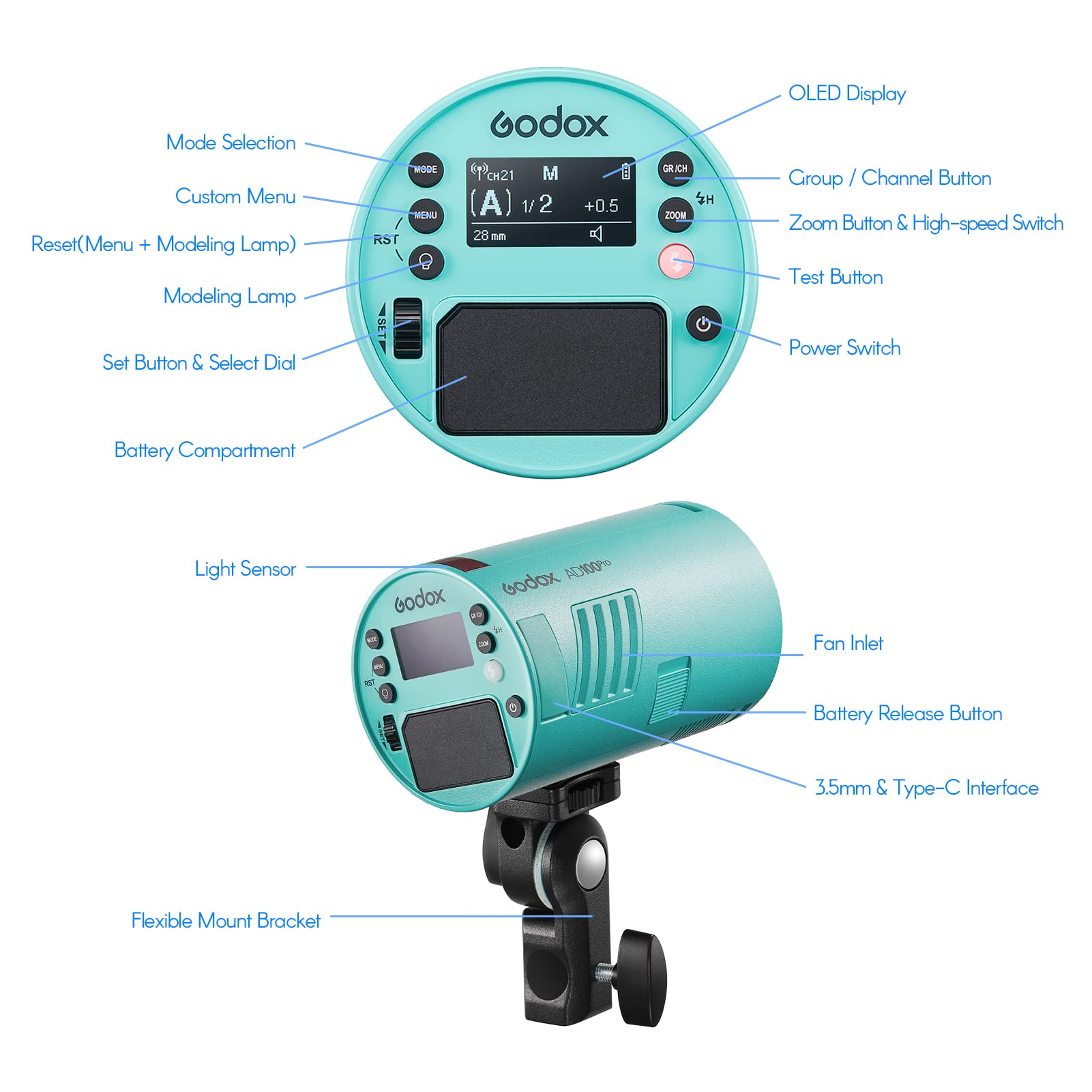 Amazon | 【正規代理店】 GODOX AD100Pro フラッシュストロボ 100Ws