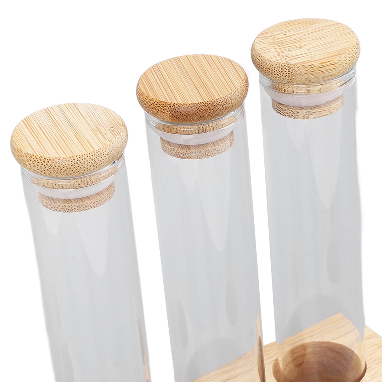 Focket Récipient de Pots de Grains de café, Stockage à Usage Unique de Grains de café en Verre en Bois Massif Stable Hermétique pour Comptoir (Focketn9ktea530c-13)
