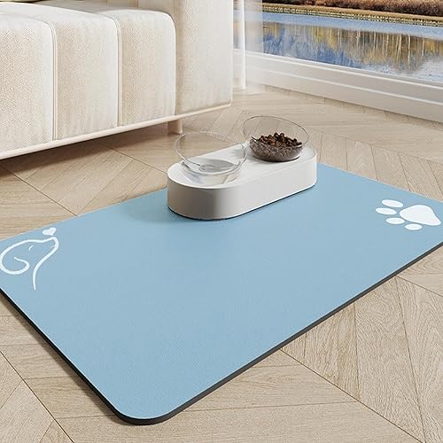 IHINIRE Tapete absorbente para comida y agua, tapete de alimentación de perro de secado rápido, antideslizante e impermeable, base de goma fácil de disponible en Yaxa Peru