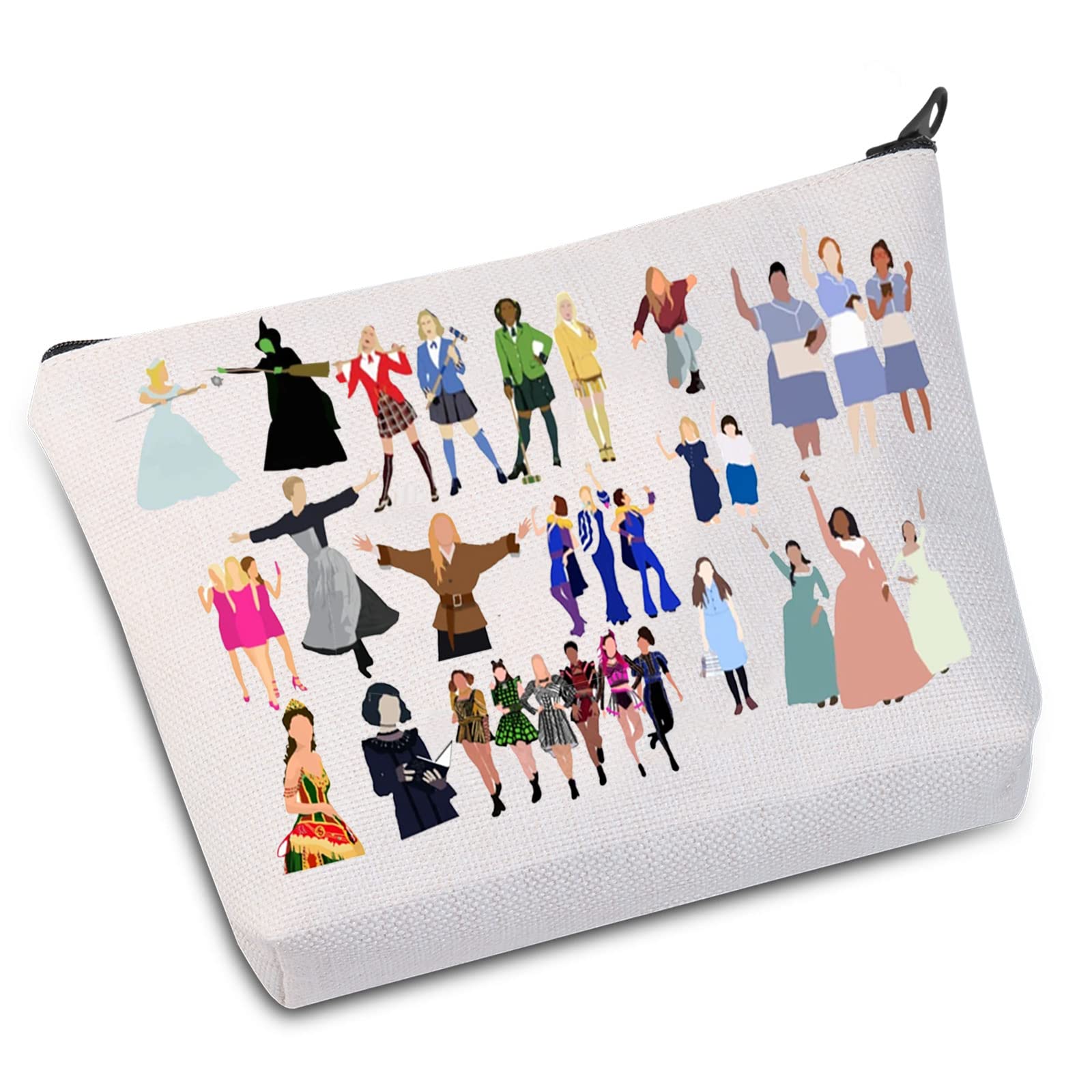 WZMPA Musical Character Cosmetic Makeup Bag Musical Theatre Fans Gift You Are Braver Stronger Smarter Than You Think Musical Zipper Pouch Bag