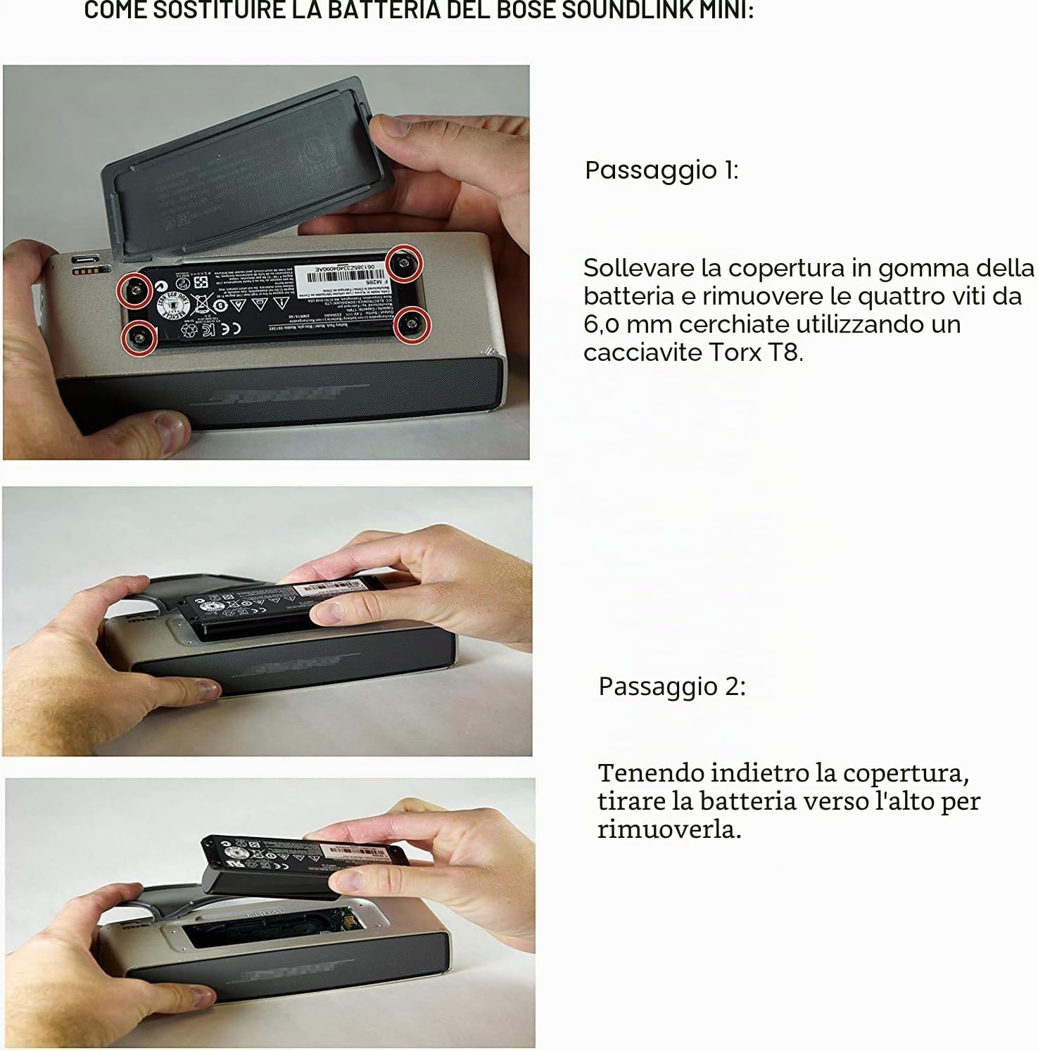 7.4V 2600mAh 061384 061385 061386 063287 Bluetooth Speaker Batteria per Bose Soundlink Speaker Mini One/Mini I/Mini 1 Bluetooth Wireless Speaker Altoparlante Senza Fili Batterie Battery