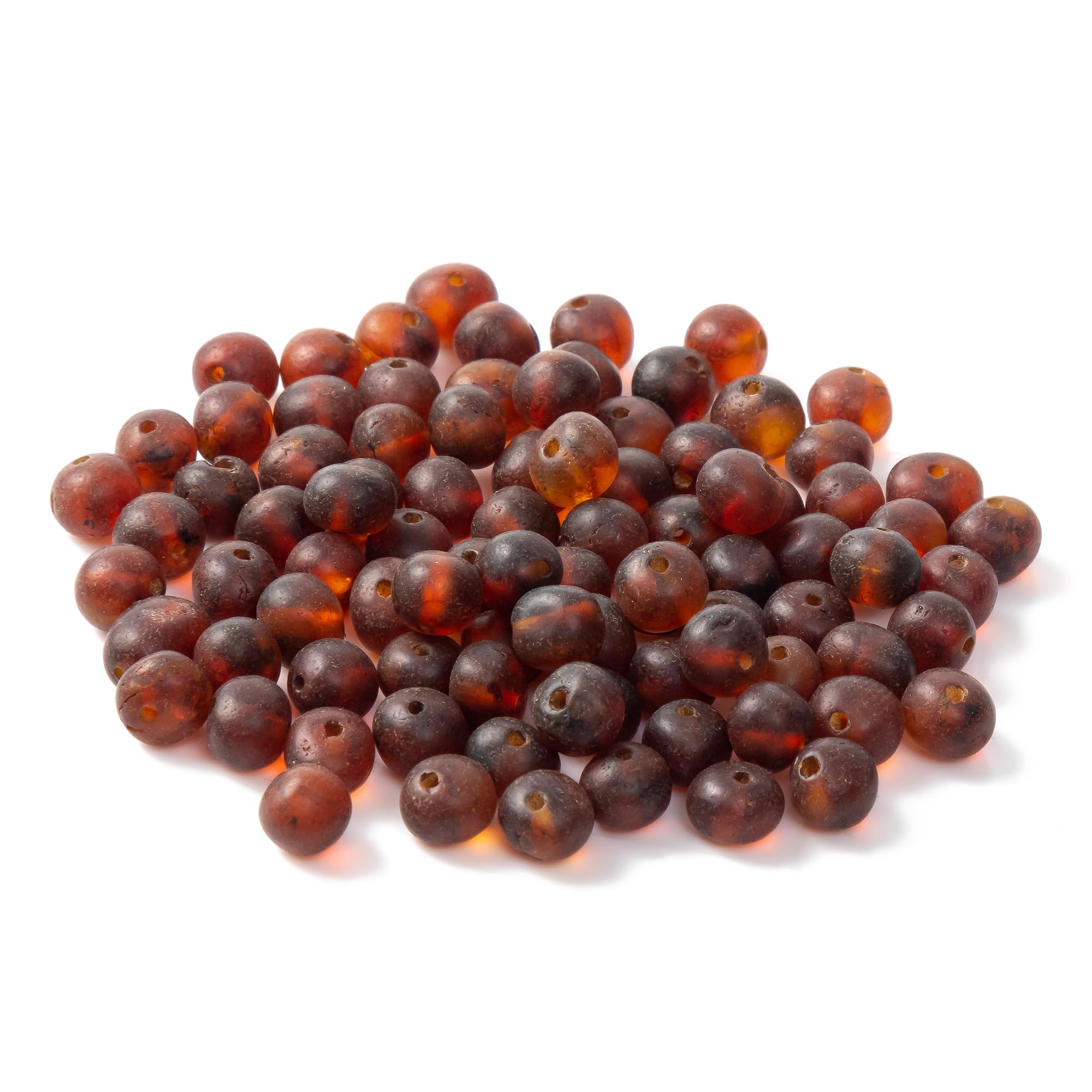 Baltic Amber Loose Bead with drilled Hole(10 Grams) - Raw Cognac(6-8 mm) — image 1