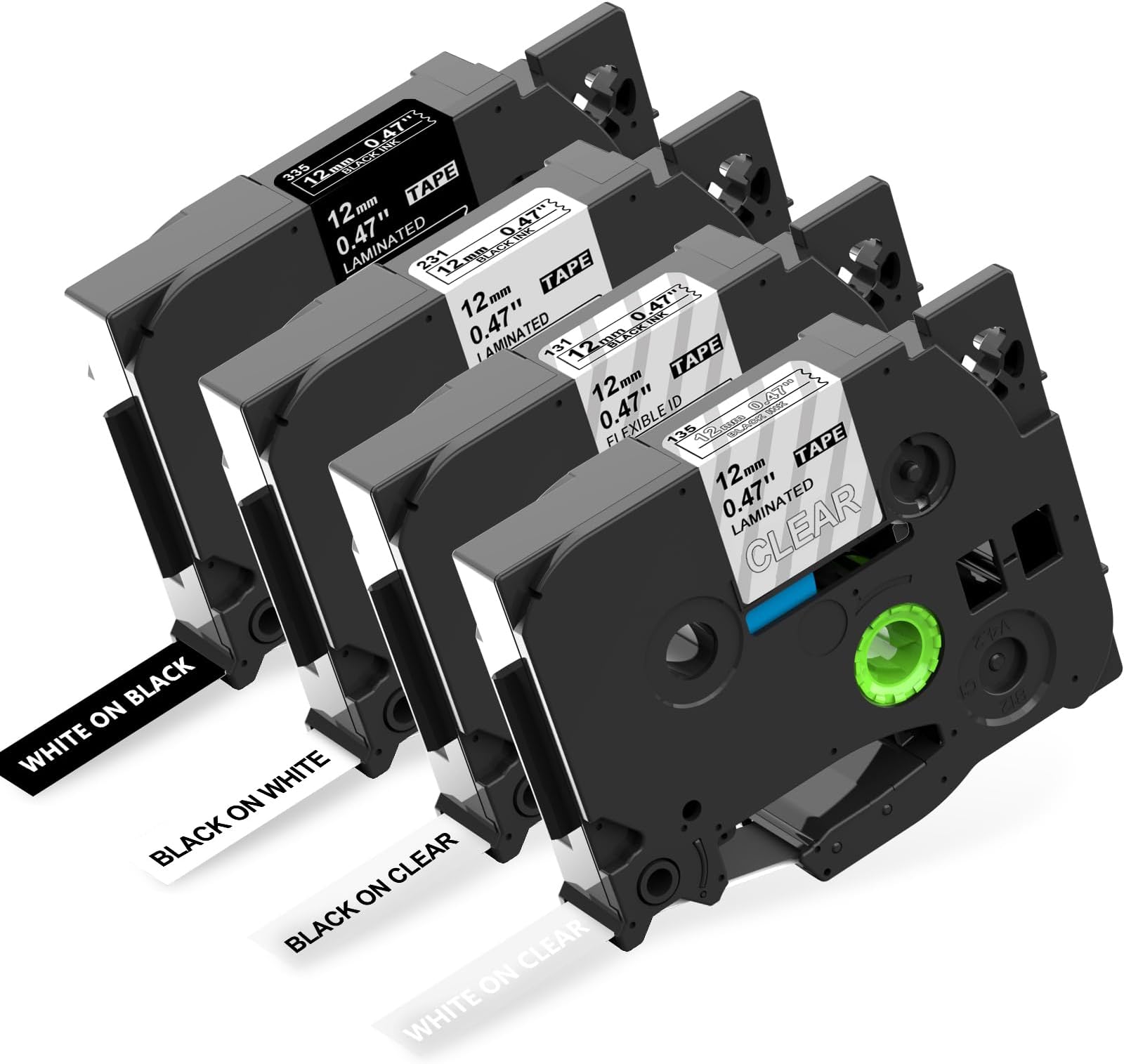 Tzs131 Tape Nastro Brother TZe-231 - 5x Nastri Adesivi 12mm Per P-Touch, 8m, Multicolore Brother P Touch 1000 - Foto 3