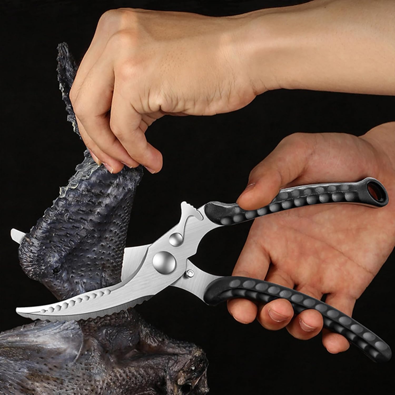 Stainless Steel Kitchen Shears Heavy Duty Chicken Bone Scissors with Non-slip Handle Multipurpose Poultry Scissors for Meat Cutting and Cooking Use