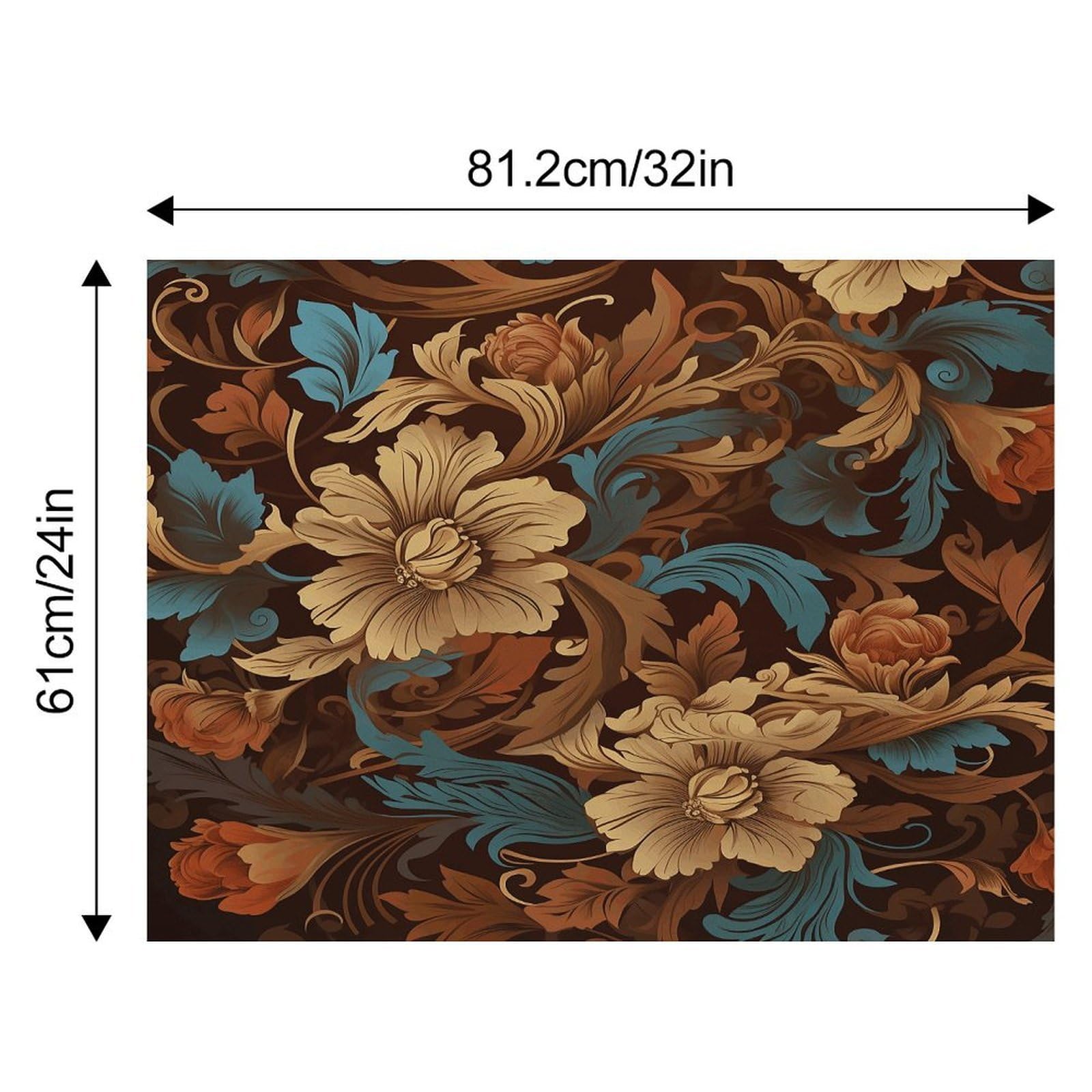 Lot de tapis de nourriture pour chat avec motif floral - Tapis d'alimentation antidérapant pour chien - Facile à nettoyer pour la nourriture et l'eau - 61 x 81,3 cm