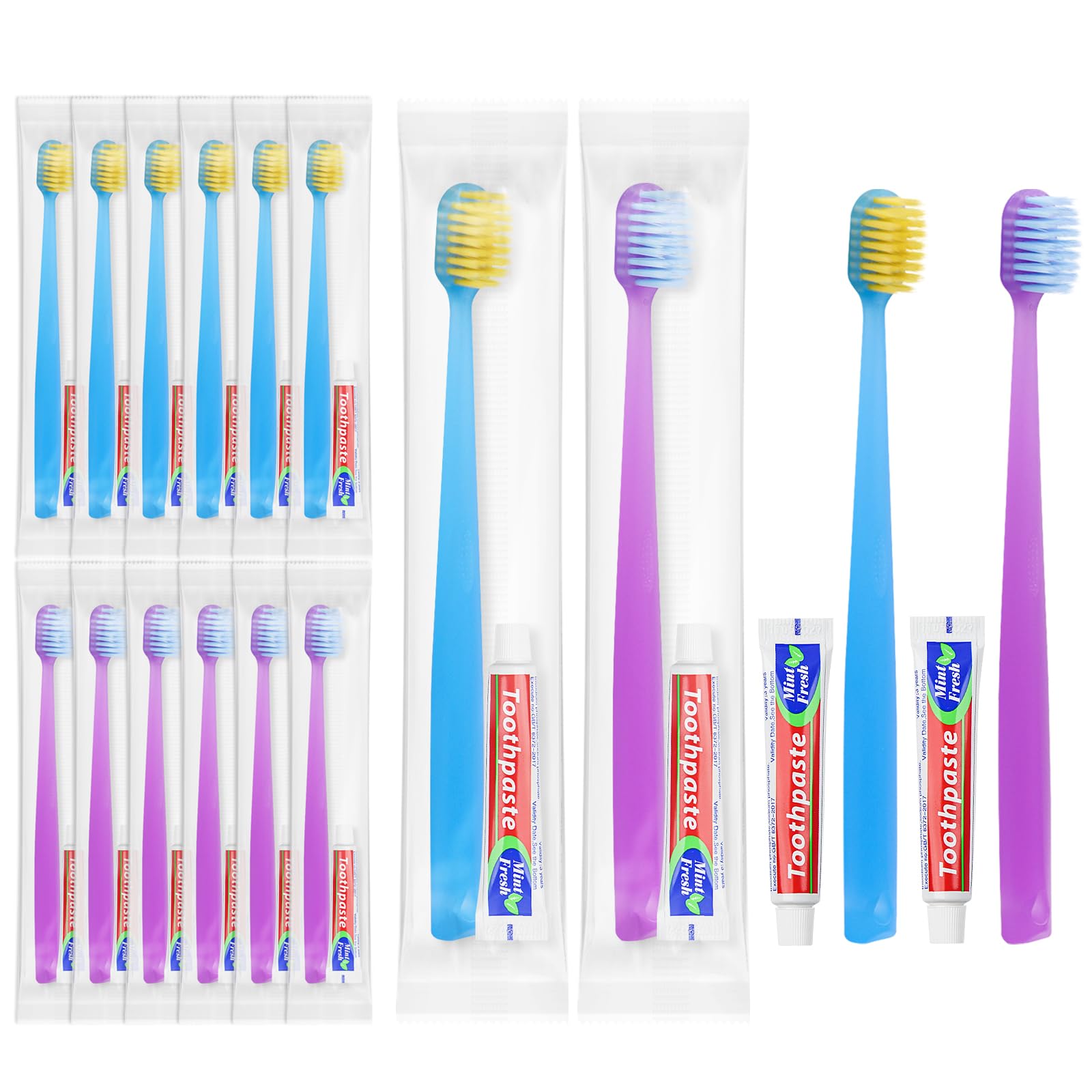 120 cepillos de dientes desechables con pasta de dientes envueltos