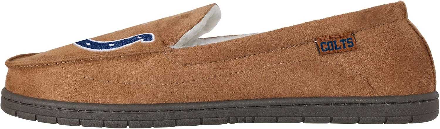 FOCO Mens NFL Team Logo Moccasin Slippers