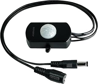 Sensky BS010L 12V-30V DC 3A PIR Motion Sensor Switch Distance Time Lux Adjustable Light Sensor Switch(Black, with Light Sensor)