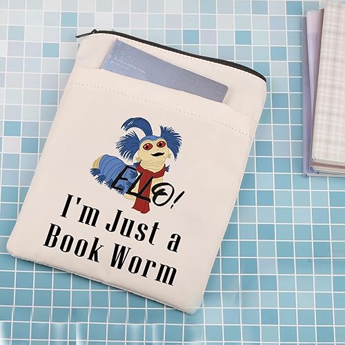 Miniatura 4 de FEELMEM Bolsa de regalo de mercancía de película Ello Book Sleeve I'm Just a Book Worm Quote Zipper Pouch Book Covers Book Covers Regalos para