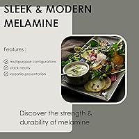 Vista 5 de Creations - Platos llanos de melamina, resistentes a la rotura, servicio de alimentos comerciales grado restaurante, Urban Snow Coupe redondo de 10