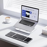OMOTON Összecsukható Bluetooth Billentyűzet Touchpaddal, Vezeték Nélküli QWERTZ Billentyűzet Tablethez és Laptophoz 7