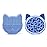 Silicon Makeup Brush Cleaner Mat with Portable Cat Shaped Cosmetic Brush Cleaning Pad Holder - Blue