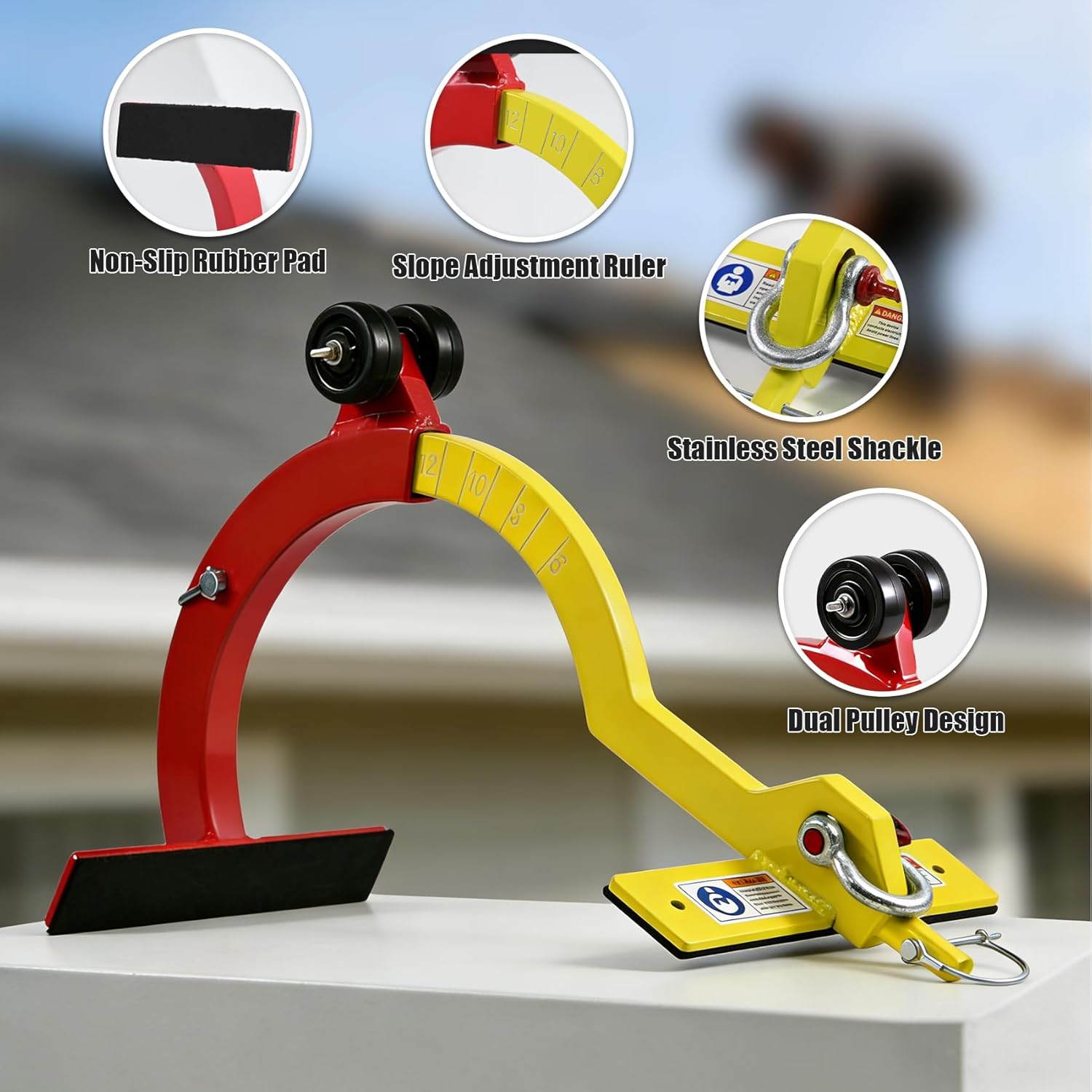 Roof Anchor,Roof Hook,5000 Lb Capacity for 6/12-12/12 Pitch Roofs,RidgePro Roof Anchor(No Pole)