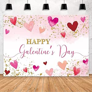 Galentine's Day Banner - Red, Rose & Pink Glitter Hearts Pre-Strung Decor